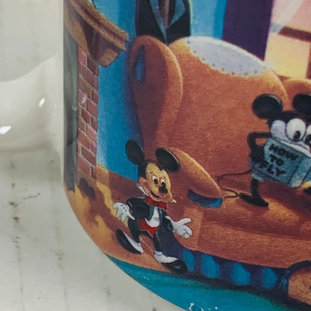 Disney Mickey Mouse Through The Years 12 oz Coffee Mug Vintage Retired Blue